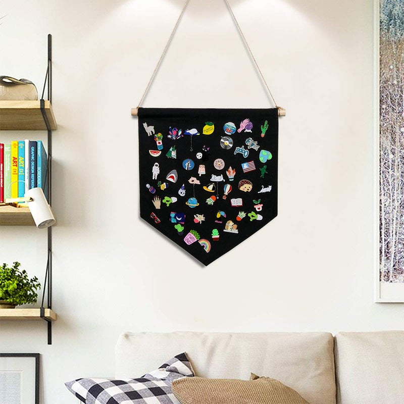 FLYPARTY Enamel Pin Wall Display Banner -Blank Canvas Banner for Display Pins Buttons (Black) - Image 4
